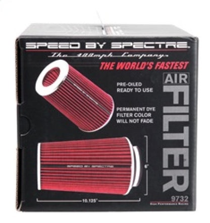Spectre Adjustable Conical Air Filter 9-1/2in. Tall (Fits 3in. / 3-1/2in. / 4in. Tubes) - Red 9732 9732 Photo - in package