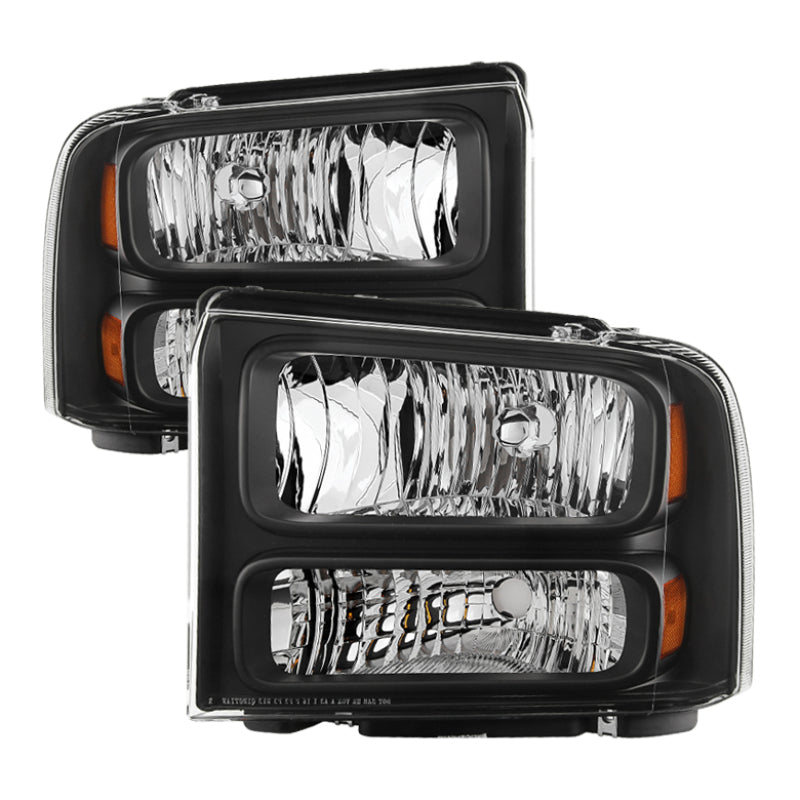 SPYDER Xtune Ford F250 F350 F450 Superduty Excursion 99-04 Headlights Black HD-JH-FF25099-HA-BK 9032998 9032998 Photo - Primary