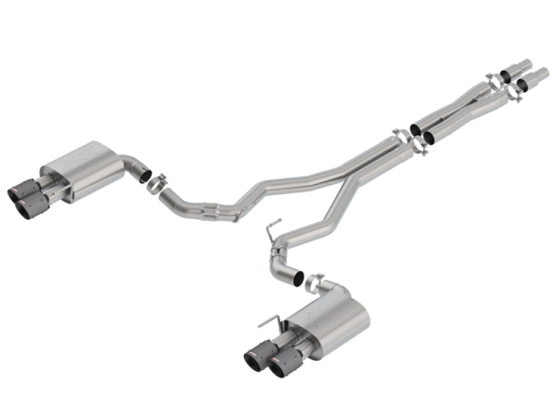 Borla 18-19 Ford Mustang GT 5.0L Coupe w/o Valves ATAK 3in Cat-Back Exhaust-Blk Carbon Fiber Tips 140746CFBA 140746CFBA Photo - Primary
