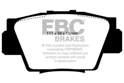 EBC 91-96 Acura NSX 3.0L Bluestuff Rear Brake Pads DP5873NDX DP5873NDX Photo - Primary