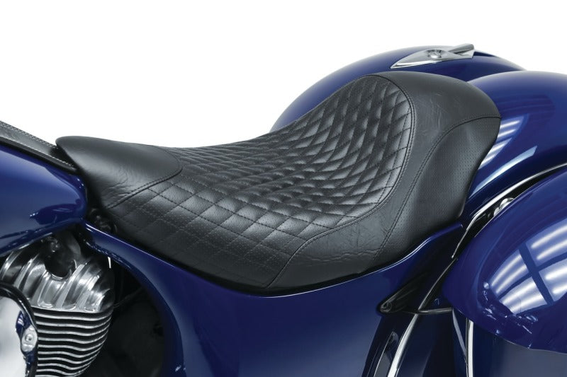 Mustang Motorcycle Mustang 14-21 Indian Chieftain,Chief,Dark Horse,Master,Indian Cafe Solo Seat w/Diam Stitch - Black 76307 76307 Photo - Primary