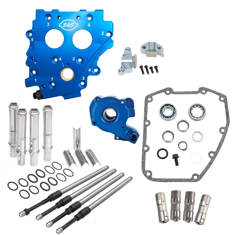 S&S Cycle 99-06 BT Chain Drive Cam Chest Kit w/o Cam - Chrome Pushrod Tubes & Chain Tensioner 310-1271 310-1271 User 1