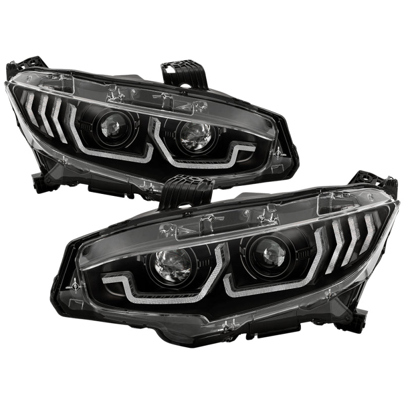 Spyder Honda Civic 16-18 2DR/4DR/Hatchback Headlight Black PRO-YD-HC16PL-SEQ-BK 5087539 5087539 Photo - Primary