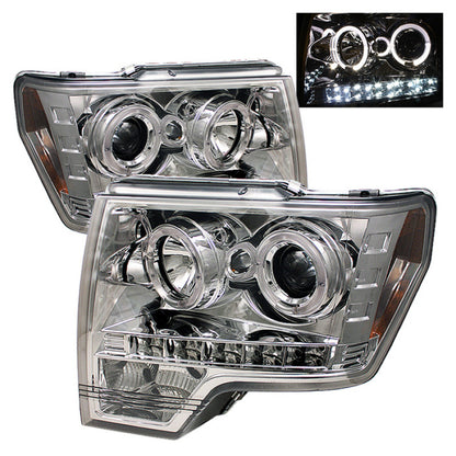 Spyder Ford F150 09-14 Projector Headlights Halogen Model- LED Halo LED Chrm PRO-YD-FF15009-HL-C 5010247 5010247 Photo - Primary