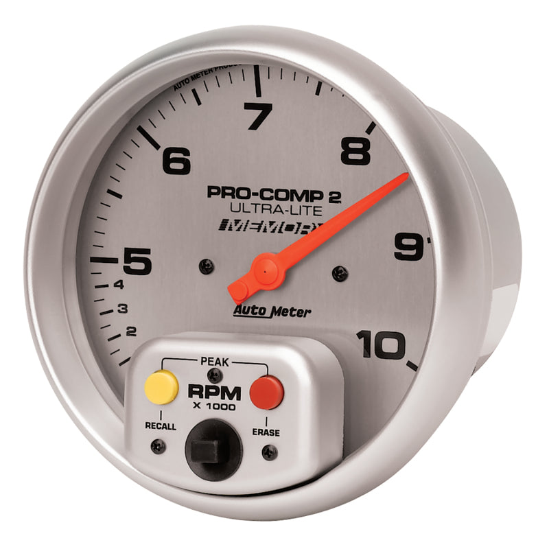 Autometer Gauge, Tach, 5", 10k Rpm, In-Dash, Dual Range w/Peak Memory Ultra-Lite 4499 User 2