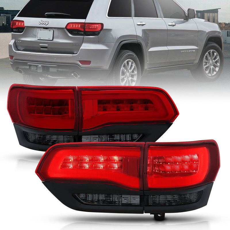Anzo 2014-2016 Jeep Grand Cherokee LED Taillights Red/Smoke 311269 Photo - Primary