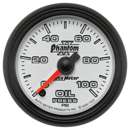 Autometer Gauge, Oil Pressure, 2 1/16", 100psi, Digital Stepper Motor, Phantom 7553 Photo - Primary
