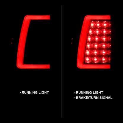ANZO 2003-2006 Chevy Silverado 1500 LED Taillights Plank Style Black w/Smoke Lens 311334 311334 Photo - Unmounted