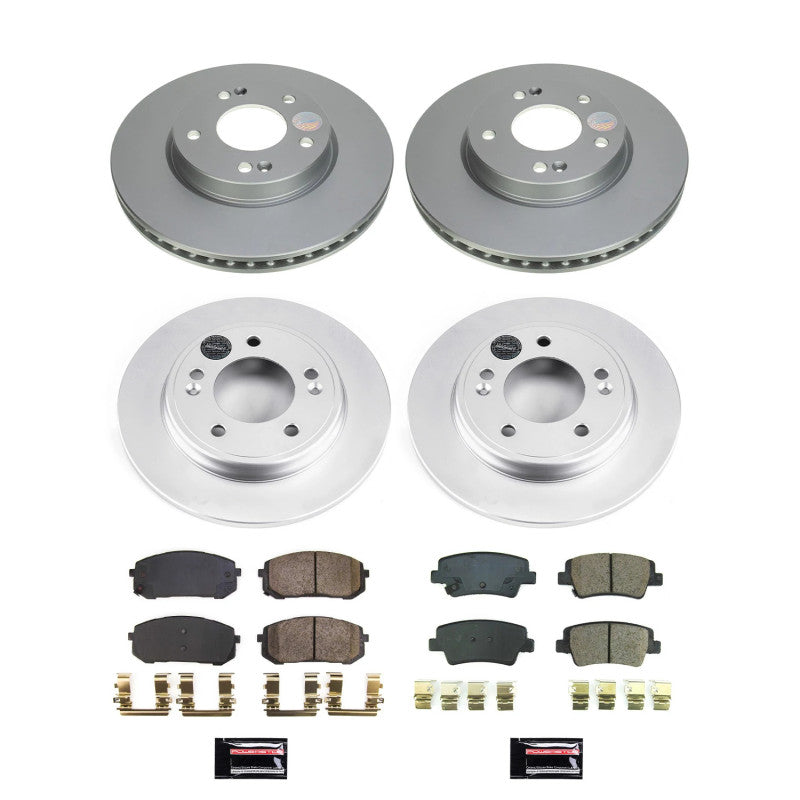 PowerStop Power Stop 21-22 Hyundai Elantra Front & Rear Z17 Coated Brake Kit CRK8808