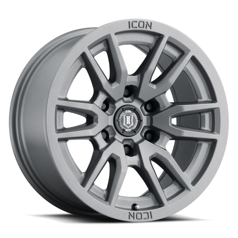 ICON Vector 6 17x8.5 6x5.5 0mm Offset 4.75in BS 106.1mm Bore Titanium Wheel 2417858347TT 2417858347TT Photo - Primary