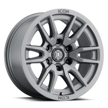 ICON Vector 6 17x8.5 6x5.5 0mm Offset 4.75in BS 106.1mm Bore Titanium Wheel 2417858347TT 2417858347TT Photo - Primary