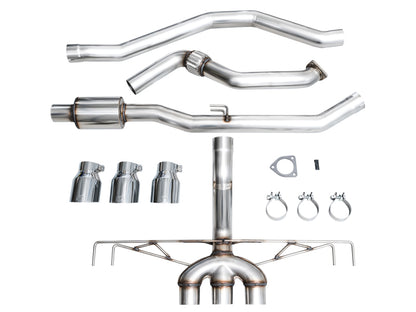 AWE Tuning 2023 Honda Civic Type R FL5 Track Edition Exhaust w/ Triple Chrome Silver Tips 3020-52287 3020-52287 Photo - out of package