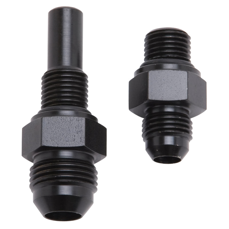 Russell Performance -8 AN to 4L80 Transmission Ports Adapter Fittings (Qty 2) - Black Zinc 641400 641400 Photo - Primary