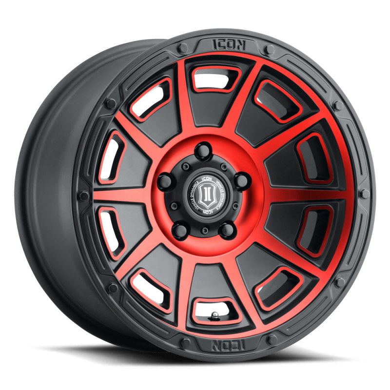 ICON Victory 17x8.5 5x4.5 0mm Offset 4.75in BS Satin Black w/Red Tint Wheel 3017856547SBRT 3017856547SBRT Photo - Primary