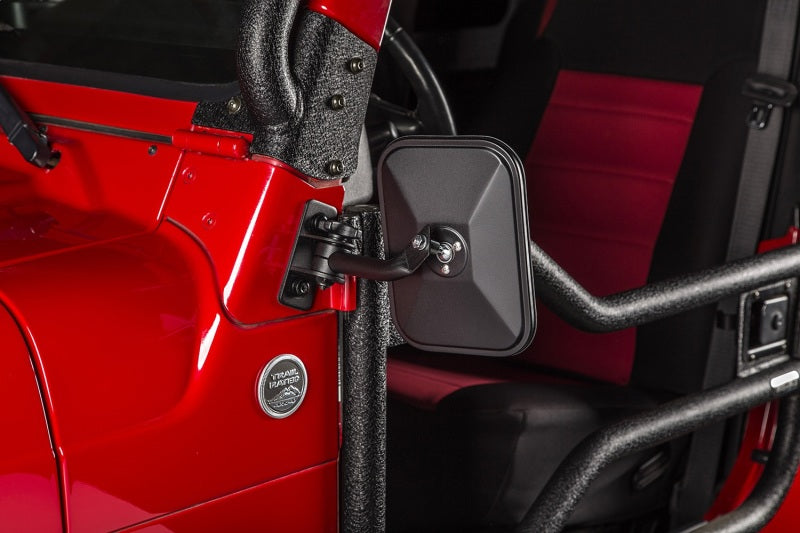 Rugged Ridge Stubby Trail Mirror,Rectangular Pair,Txt Blk;97-18 Jeep Wrangler JK 11025.22 Photo - Mounted