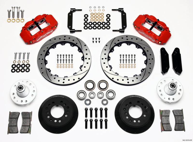 Wilwood Narrow Superlite 6R Front Hub Kit 12.88in Drilled Red 1968-1969 Mustang Disc Spindle 140-10219-DR 140-10219-DR Photo - Primary