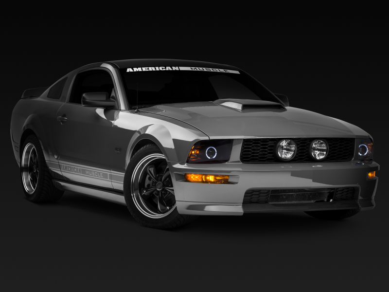 Raxiom 05-09 Ford Mustang Halogen 2010 Style LED Halo Headlights-Blk Hsng(Clear Lens/Excludes GT500) 101682 101682 Photo - Close Up