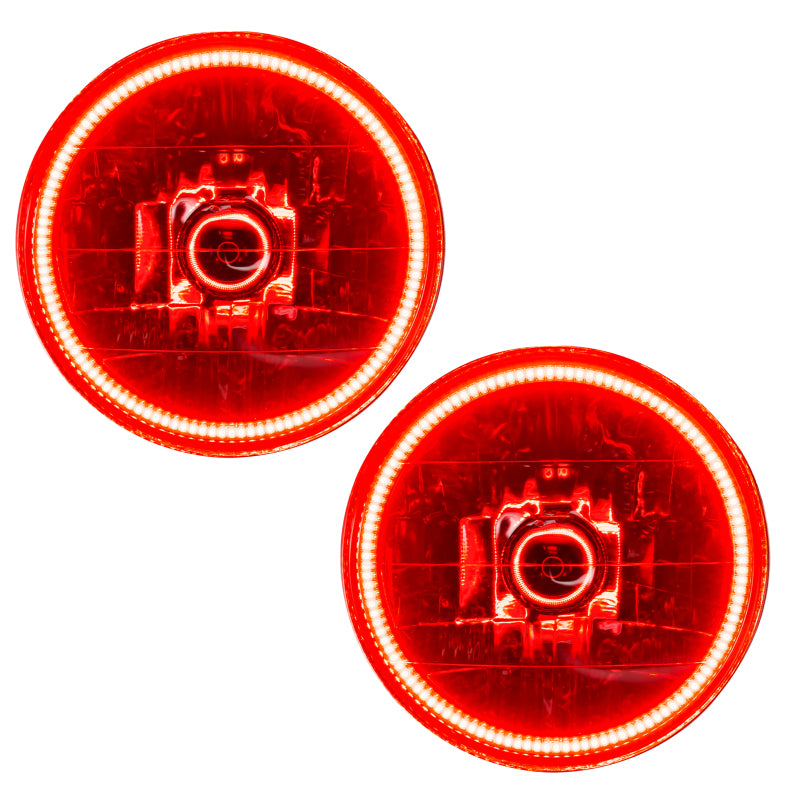 ORACLE Lighting 97-06 Jeep Wrangler TJ Pre-Assembled LED Halo Headlights -Red 7081-003 7081-003 Photo - Primary
