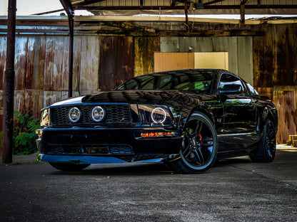 Raxiom 05-09 Ford Mustang GT V6 Axial Series CCFL Halo Projector Headlight- Blk Housing (Smkd Lens) 49121 49121 Photo - Close Up