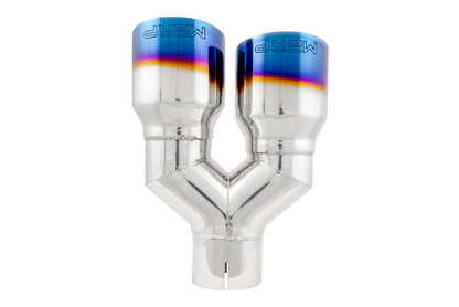 MBRP Burnt End Tip 2.5 ID, Dual 3.5 OD Out, 9.5 length, Single wall 304 Stainless Steel T5171BE T5171BE Photo - Close Up