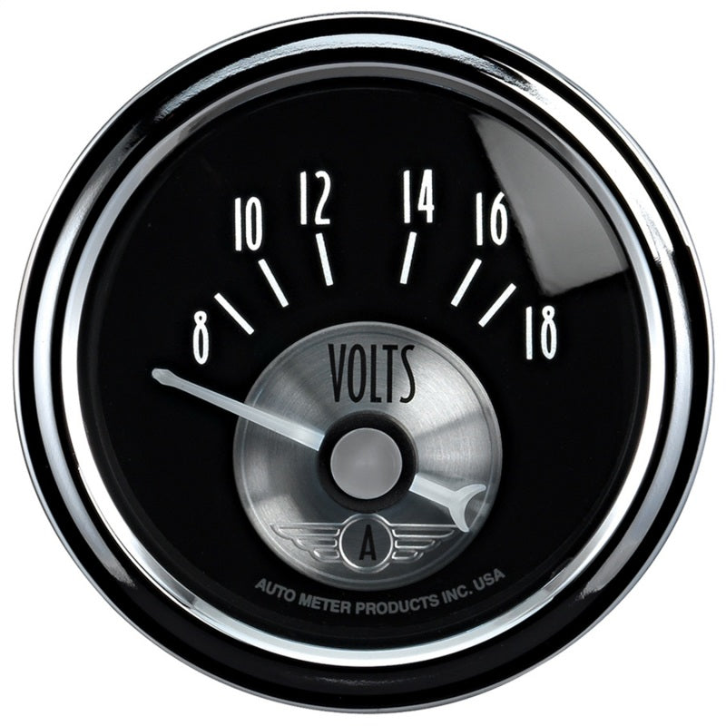 Autometer Gauge, Voltmeter, 2 1/16", 18V, Elec, Prestige Blk. Diamond 2093 Photo - Primary
