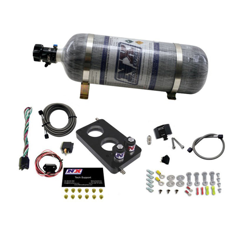 Nitrous Express 05-10 Ford Mustang 4.6L 3 Valve Nitrous Plate Kit (50-150HP) w/12lb Bottle 20947-12 20947-12 Photo - Primary