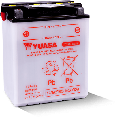 Yuasa Battery Yuasa YB14-A2 Yumicron CX 12 Volt Battery yuam2214HIND yuam2214HIND User 1