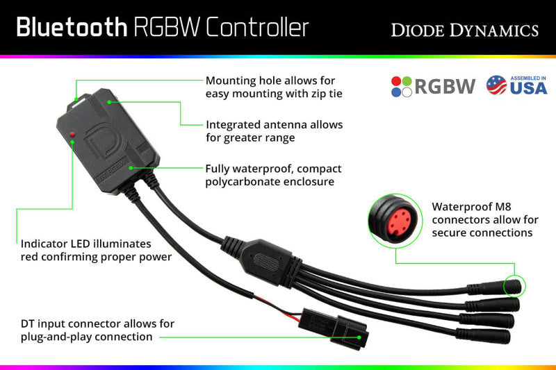 Diode Dynamics - Bluetooth RGBW M8 Controller 1ch DD3066 DD3066 User 7