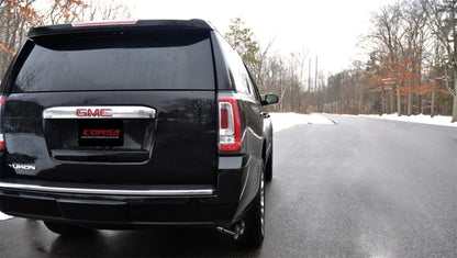 Corsa Performance 15-16 GMC Yukon Denali 6.2L V8 Single Side Exit Cat-Back Exhaust 14826BLK Photo - Mounted