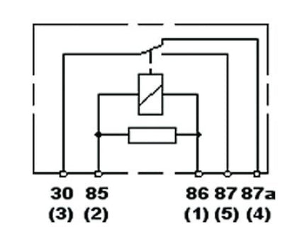 Hella Relay 12V 20/40A Spdt Res Wthr 007794321 007794321 Technical Drawing