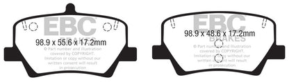 EBC 2018+ Volvo XC40 T4 Yellowstuff Rear Brake Pads DP42366R DP42366R Photo - Primary