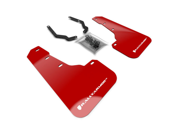 Rally Armor 18-19 Subaru Crosstrek Lift/AT Red UR Mud Flap w/ White Logo MF46-FTLT-RD/WH Photo - Primary