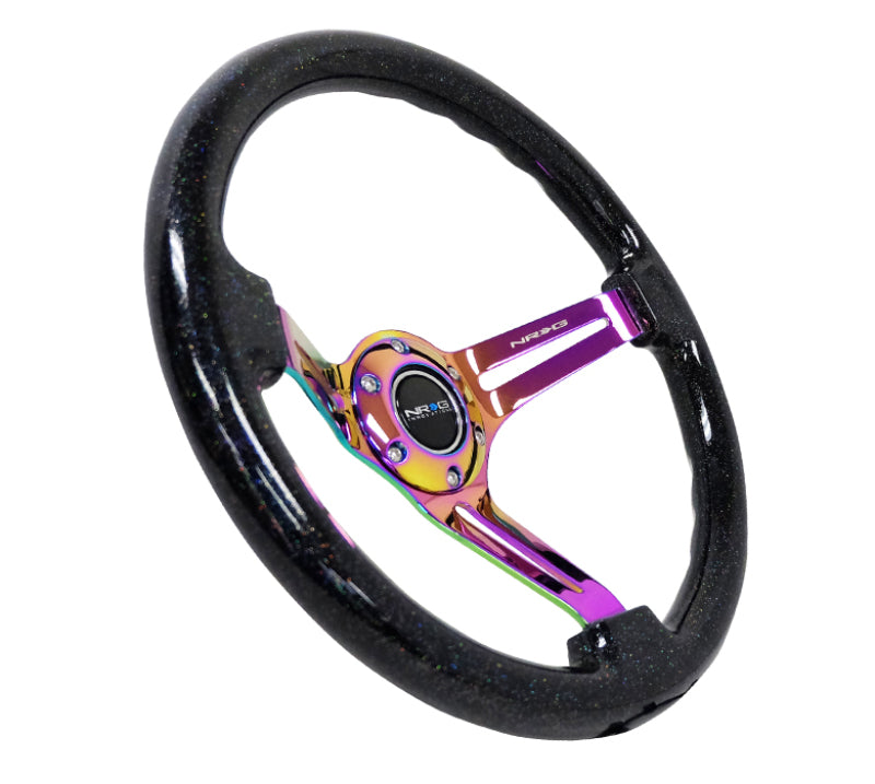 NRG Reinforced Classic Wood Grain Wheel,350mm,3 spoke Slotted Center Neoch RST-018BSB-MC Photo - Primary