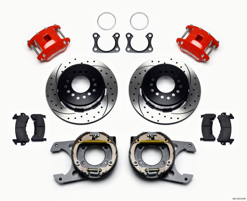 Wilwood D154 P/S P-B Kit Drilled-Red Big Ford 2.36in Offset 140-12213-DR 140-12213-DR Photo - Primary