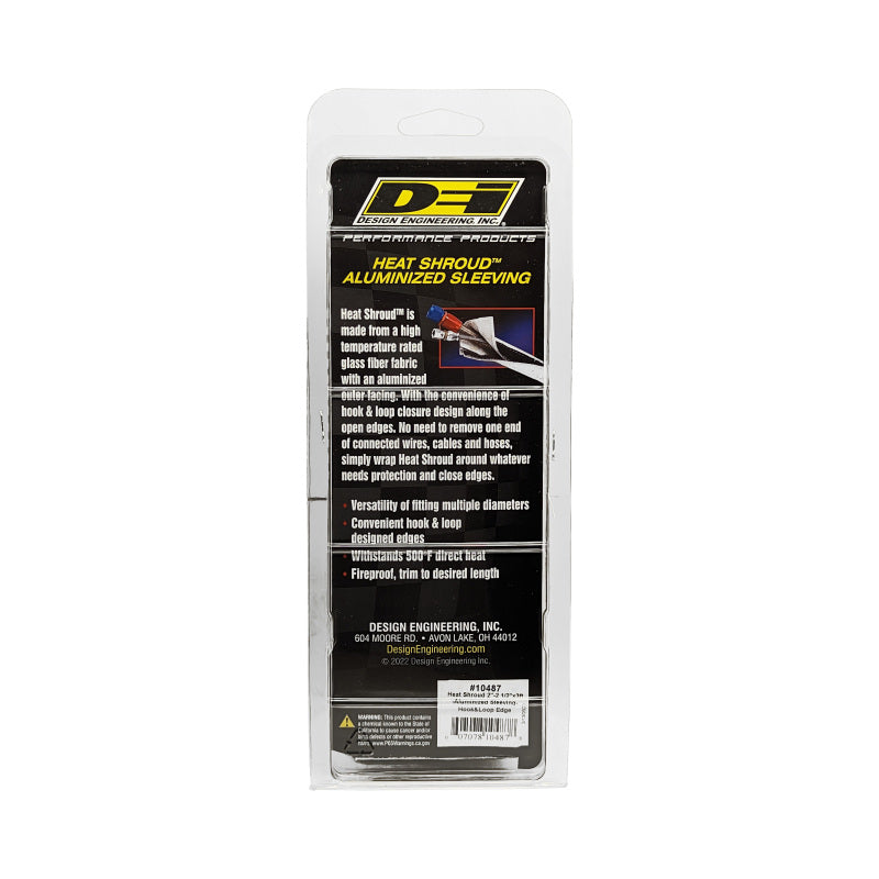 DEI Heat Shroud 2-1/2in x 3ft - Aluminized Sleeving-Hook and Loop Edge 10487 10487 Photo - in package