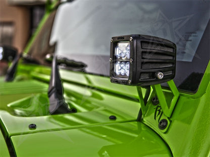 Rigid Industries Jeep JK - A-Pillar Mount Kit - Mounts set of Dually/D2 40331 40331 Photo - Mounted