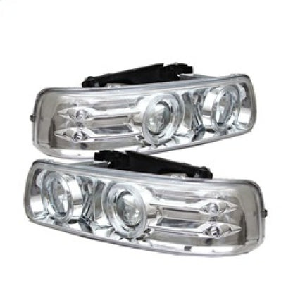 Spyder Chevy Silverado 1500/2500 99-02Projector Headlights LED Halo LED Chrome PRO-YD-CS99-HL-C 5009609 5009609 Photo - Primary