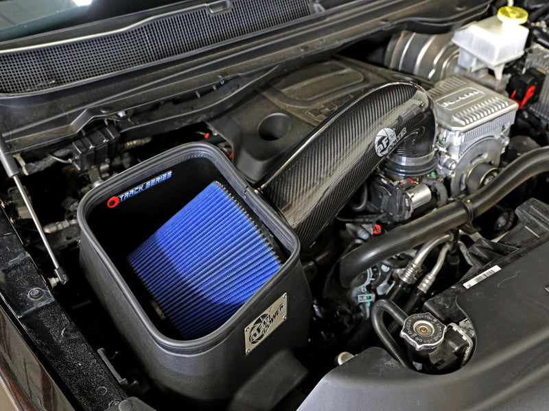 aFe 19-20 Dodge RAM 1500 5.7L Track Series Carbon Fiber Cold Air Intake System w/Pro 5R Filter 57-10011R 57-10011R Photo - Mounted