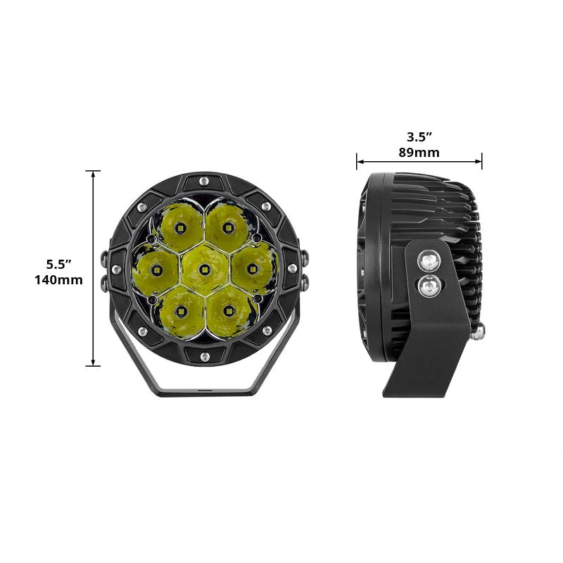 XKGLOW XK Glow Spot Beam Cube Offroad Round Work Light Kit 1pc 5in XK067005 XK067005 User 1