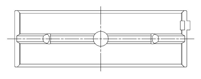 ACL Chevy V8 396/402/427/454 STD Size High Perf Main Bearing Set w/.001 Oil Clearance - CT-1 Coated 5M829HXNC-STD 5M829HXNC-STD Technical Drawing