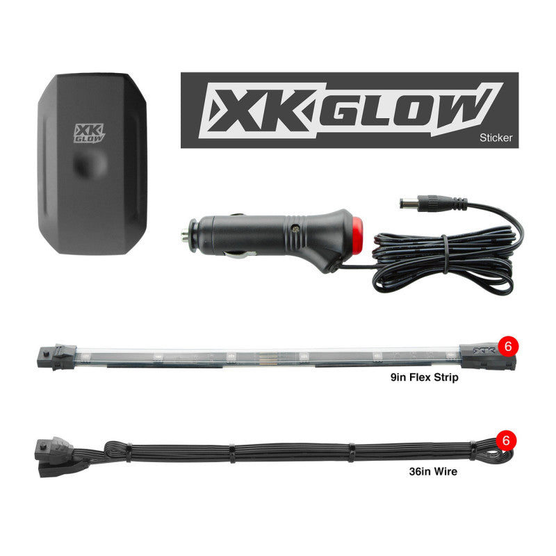 XKGLOW XK Glow New Style XKchrome Car Interior Mini Kit w/ Dual-Mode Dash Mount Controller 6x10In KS-Car-Mini-DM