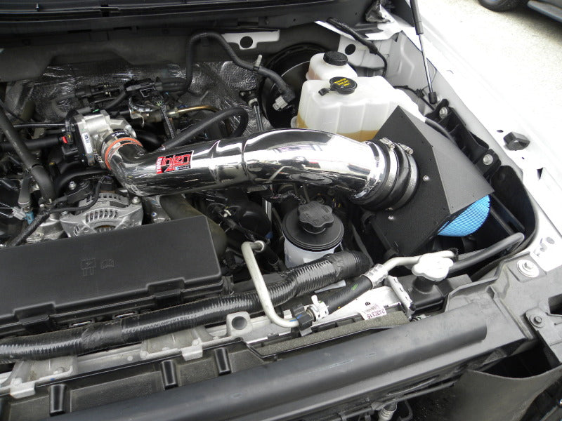 Injen 09-10 Ford F-150 2 valve V8 4.6L Wrinkle Black Power-Flow Air Intake System PF9027WB PF9027WB Photo - Mounted
