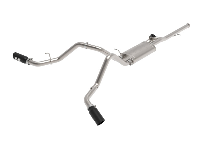 aFe Gemini XV 3in 304 SS Cat-Back Exhaust w/ Cutout 14-19 GM Trucks 4.3L/5.3L w/ Black Tips 49-34132-B 49-34132-B Photo - Primary