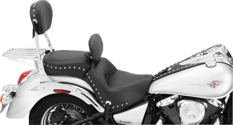 Mustang Motorcycle Mustang 06-21 Kawaski Vulcan 900 Classic, Custom Touring 1PC Seat w/Driver Backrest Studs - Black 79416 79416 User 1