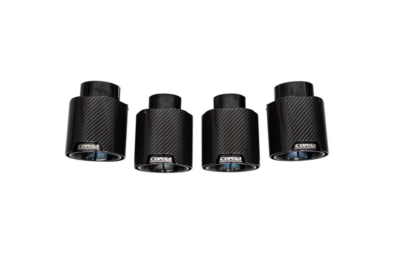 CORSA Performance Corsa 20-23 Chevrolet Corvette C8 RWD 4.5in Carbon Fiber Black PVD Tip Kit (For Corsa Exhaust Only) 21109CFBLK 21109CFBLK Photo - Primary
