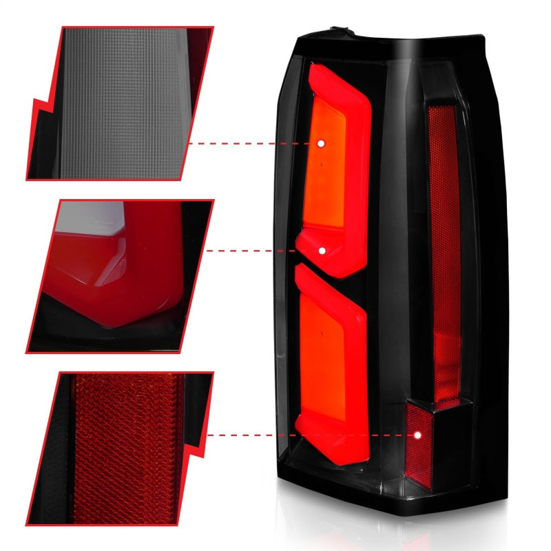 ANZO 2015-2020 Chevrolet Tahoe LED Tail Lights w/ Light Bar Black Housing Somke Lens 311375 311375 Photo - Unmounted