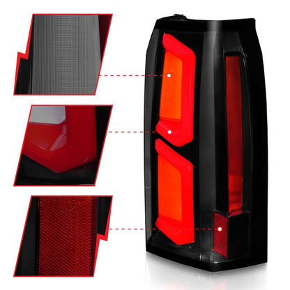 ANZO 2015-2020 Chevrolet Tahoe LED Tail Lights w/ Light Bar Black Housing Somke Lens 311375 311375 Photo - Unmounted
