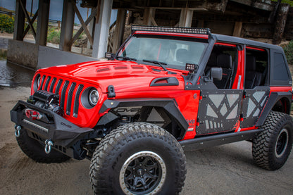 DV8 Offroad 18+ Jeep JL Heat Dispersion Hood - Primer Black HDMBJL-01 HDMBJL-01 Photo - Mounted