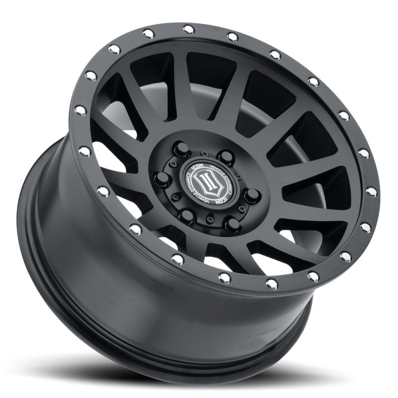 ICON Compression 17x8.5 6x5.5 0mm Offset 4.75in BS 106.1mm Bore Satin Black Wheel 2017858347SB 2017858347SB Photo - Unmounted