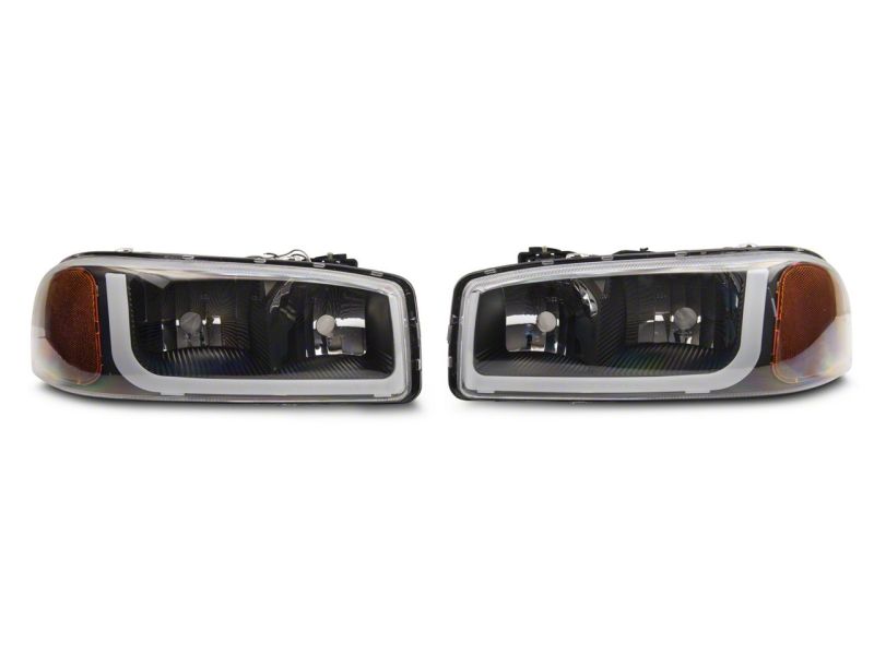 Raxiom 99-06 GMC Sierra 1500 Axial Series Headlights w/ LED Bar- Blk Housing (Clear Lens) S531789 S531789 Photo - Close Up